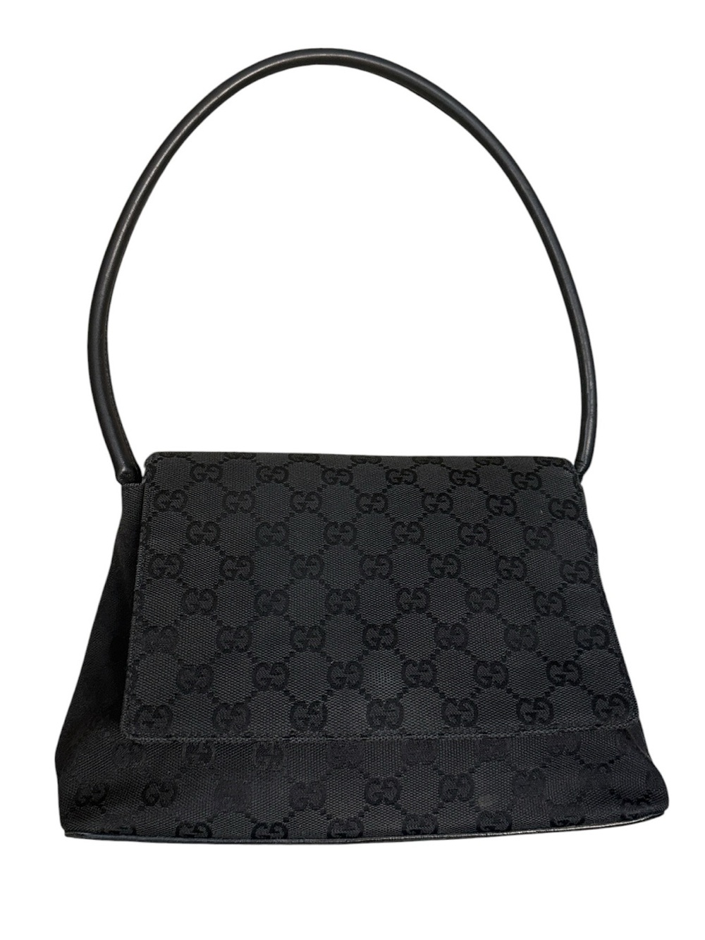 Vintage Y2K Gucci Tom Ford GG Monogram Logo Print Canvas Leather Shoulder Bag